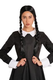 Happy Hippo Scary Girl or Indian Girl Wig, Wednesday, Pocahontas, Braided Black Wig